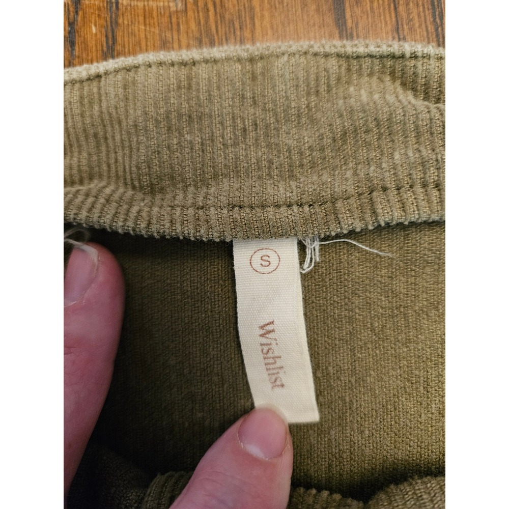 Wishlist Olive Green Corduroy Button Front Mini Skirt Womens Size Small S - Picture 3 of 9